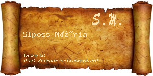 Siposs Mária névjegykártya