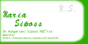 maria siposs business card